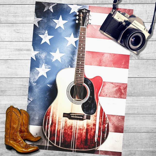 Patriotic Guitar 1 Decoupage Paper (Creator Uploaded)