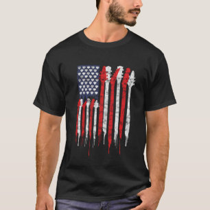 Patriotic Guitar Flag America Lovers Guitar Music T-Shirt