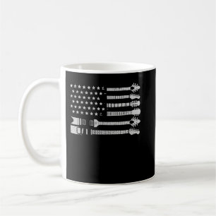 Patriotic Guitar Player Gift American Flag Guitari Coffee Mug