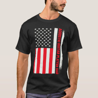 Patriotic Guitarist Musician Acoustic Guitar Playe T-Shirt