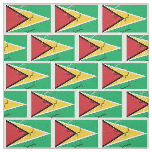 Patriotic GUYANA FLAG Map Outline Fabric