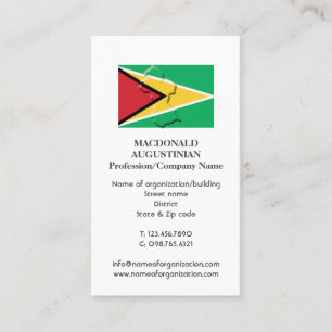 Patriotic   GUYANA FLAG   Photo Business Card