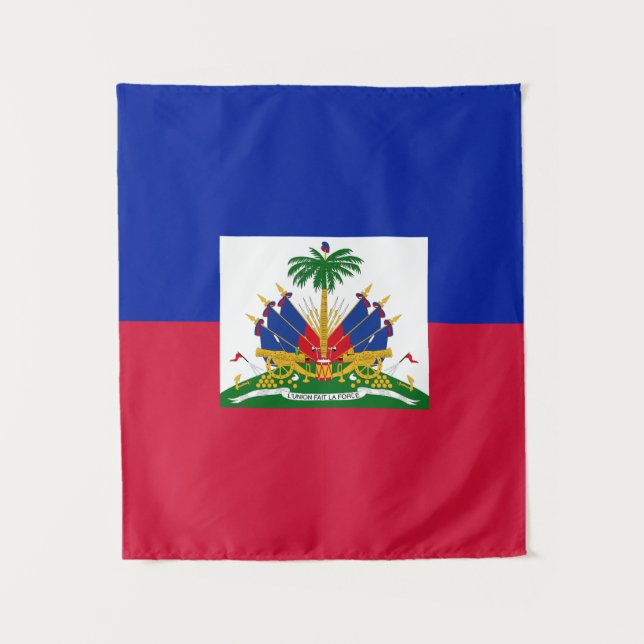 Patriotic Haiti Flag Wall Tapestry (Front)