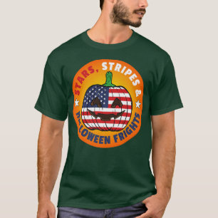 Patriotic Halloween American Flag Jack O Lantern P T-Shirt