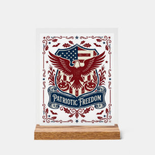 Patriotic Halloween Vector Graphic Tee Acrylic Sign
