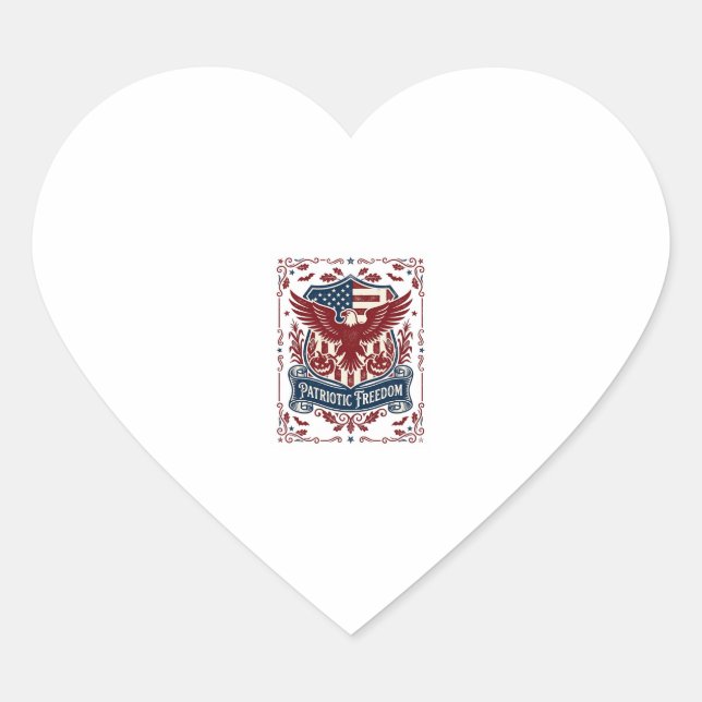 Patriotic Halloween Vector Graphic Tee Heart Sticker (Front)