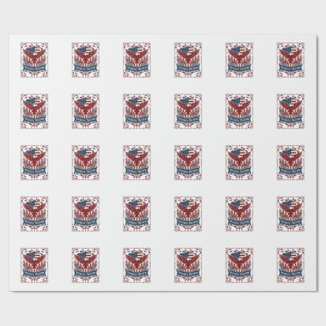 Patriotic Halloween Vector Graphic Tee Wrapping Paper (Flat)