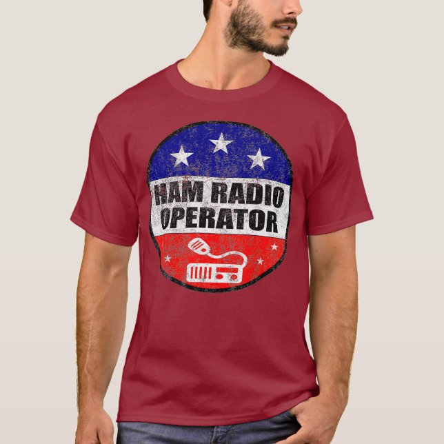 Patriotic Ham Radio Operator - Fun Ham Radio T-Shirt (Front)