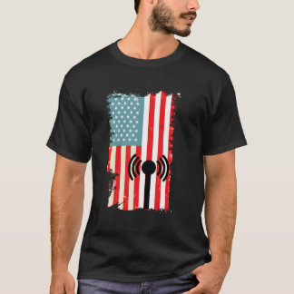 Patriotic Ham Radio Usa Flag Long Sleeve Shirt