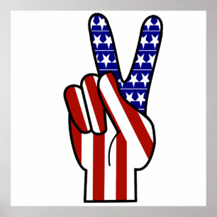 Patriotic Hand Peace Sign