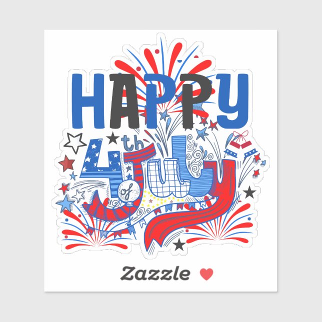 Patriotic Happy 4th of July Celebration Design (Sheet)