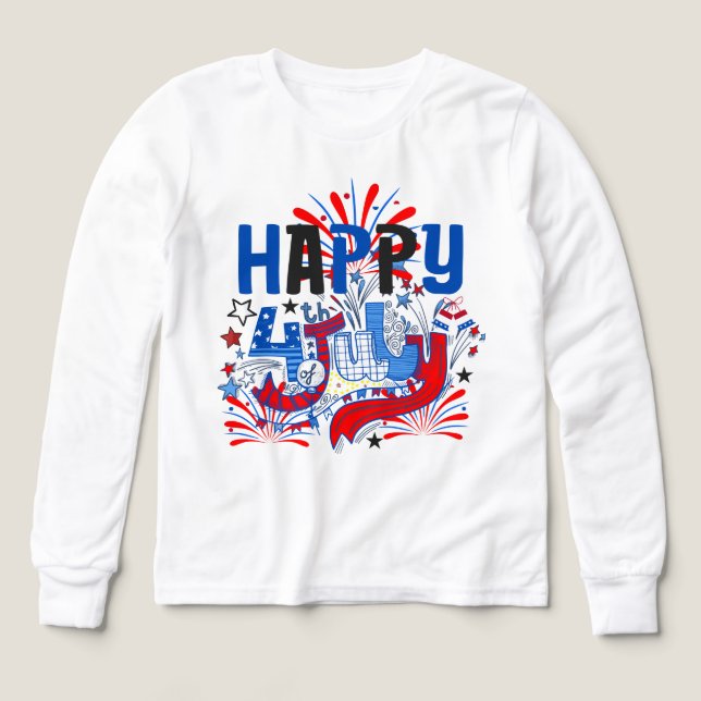 Patriotic Happy 4th of July Celebration Design (Design Front)