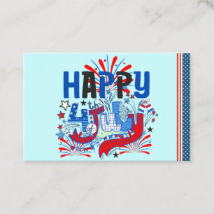 Patriotic Happy 4th of July Celebration Design Business Card