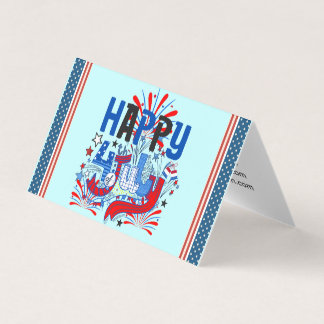 Patriotic Happy 4th of July Celebration Design Business Card