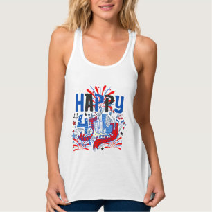 Patriotic Happy 4th of July Celebration Design Singlet