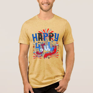 Patriotic Happy 4th of July Celebration Design Tri-Blend Shirt
