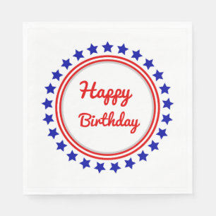 Patriotic Happy Birthday Napkin