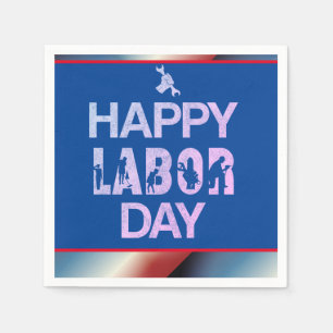 Patriotic Happy Labour Day For Workers Napkin