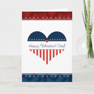 Patriotic Happy Valentine's Day Heart Card