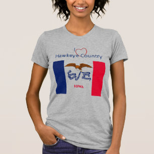Patriotic Hawkeyes Iowa Flag T-Shirt