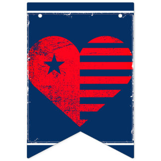 Patriotic Heart bunting banner