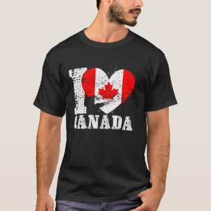 Patriotic Heart Canadian Flag I Love Canada T-Shirt