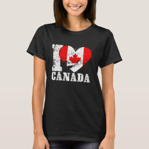 Patriotic Heart Canadian Flag I Love Canada T-Shirt