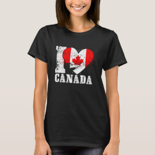 Patriotic Heart Canadian Flag I Love Canada T-Shirt