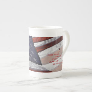 Patriotic Heart Flag, Military Appreciation Bone China Mug