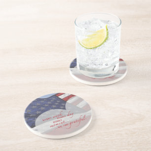 Patriotic Heart Flag, Military Appreciation Coaster