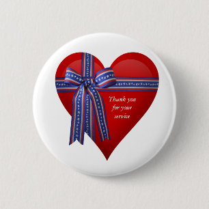 Patriotic Heart graphic 6 Cm Round Badge