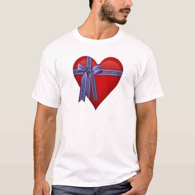 Patriotic Heart graphic T-Shirt (Front)