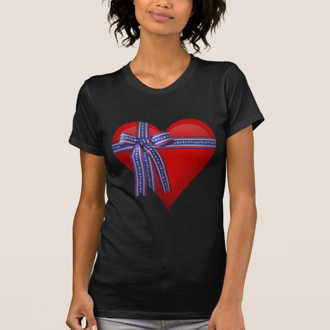 Patriotic Heart graphic T-Shirt (Front)
