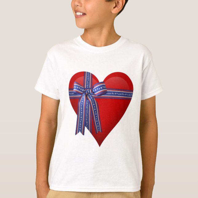 Patriotic Heart graphic T-Shirt (Front)
