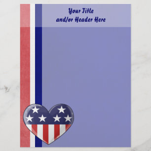 Patriotic Heart Letterhead