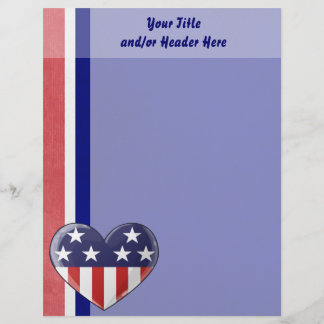 Patriotic Heart Letterhead