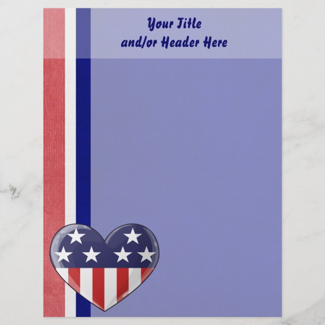 Patriotic Heart Letterhead (Front)