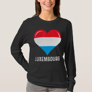 Patriotic Heart Luxembourg Flag Retro Distressed T-Shirt