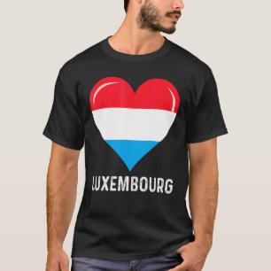 Patriotic Heart Luxembourg Flag Retro Distressed T-Shirt