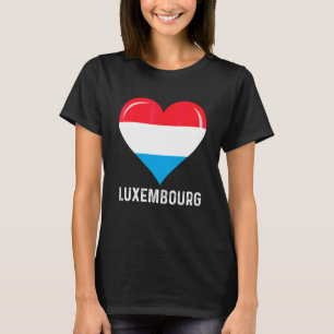 Patriotic Heart Luxembourg Flag Retro Distressed T-Shirt