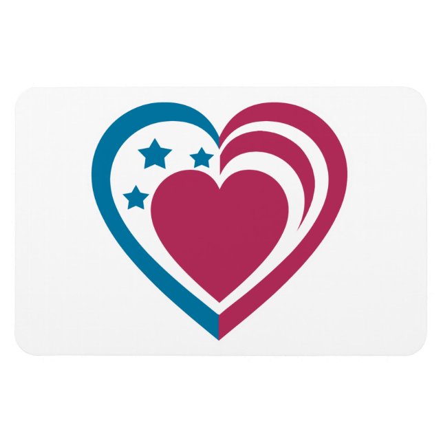 Patriotic Heart Magnet (Horizontal)
