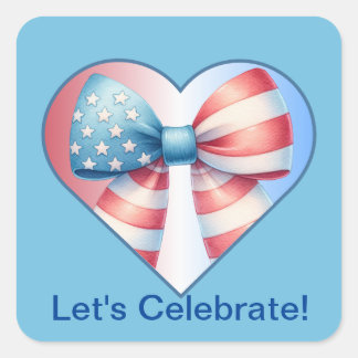 Patriotic Heart Square Sticker