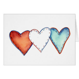 Patriotic Hearts Card