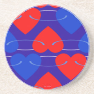 PATRIOTIC HEARTS DRINK COASTERS - JULY 4TH  GIFTS