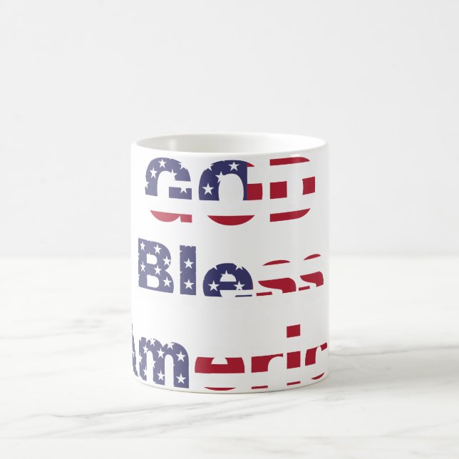Patriotic Heritage Coffee Mug - Bold God Bless USA (Center)