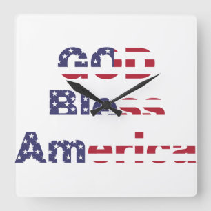 Patriotic Heritage Wall Clock - Bold God Bless USA