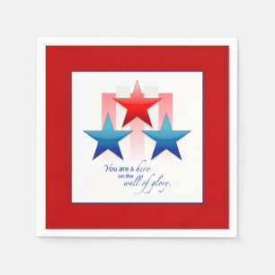Patriotic Hero Wall of Glory, Thank You Military Napkin