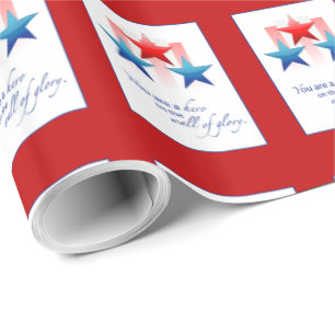 Patriotic Hero Wall of Glory, Thank You Military Wrapping Paper