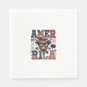 Patriotic Highland Cow America 4th of July Shirt_1 Napkin