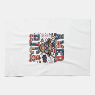 Patriotic Highland Cow America 4th of July Shirt_1 Tea Towel